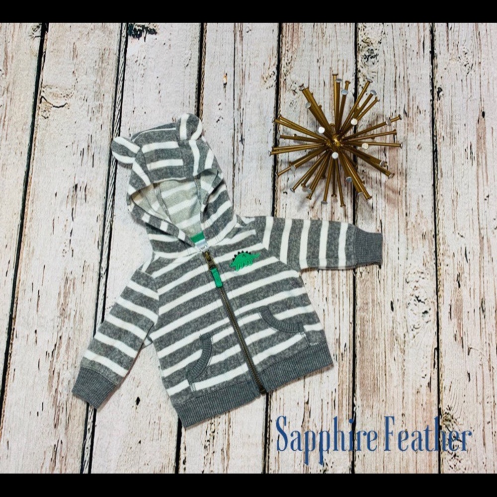 CARTER’S fleece “dinosaur” zip-up hoodie